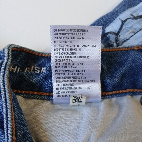 American Eagle Hi-Rise Festival Shorts 4 Distressed Floral Paint Splatter Y2K - Picture 15 of 15